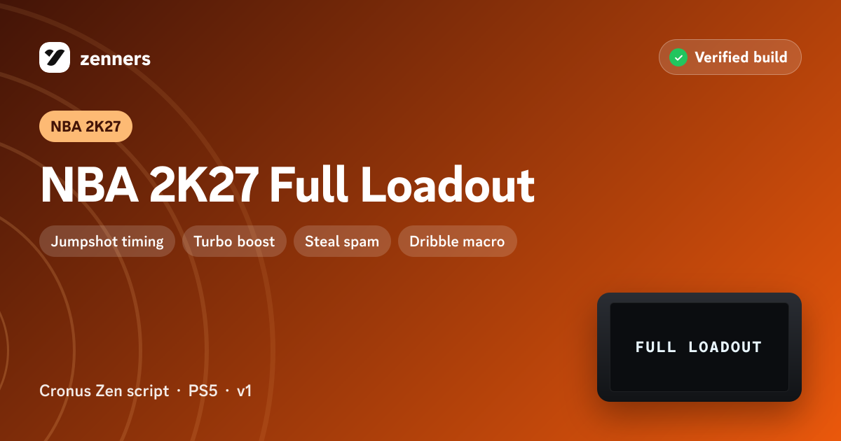 NBA 2K27 Full Loadout — NBA 2K27 Cronus Zen script · zenners | Zenners